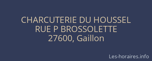 CHARCUTERIE DU HOUSSEL