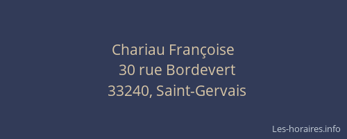 Chariau Fran&ccedil;oise