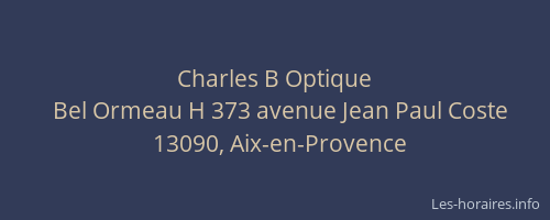 Charles B Optique