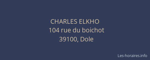 CHARLES ELKHO