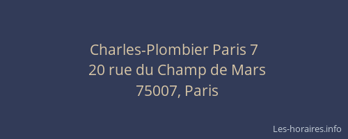 Charles-Plombier Paris 7