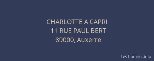 CHARLOTTE A CAPRI