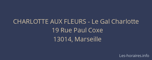 CHARLOTTE AUX FLEURS - Le Gal Charlotte
