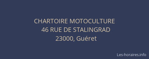 CHARTOIRE MOTOCULTURE