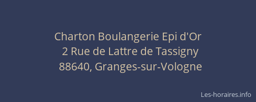 Charton Boulangerie Epi d'Or