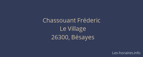 Chassouant Fr&eacute;deric