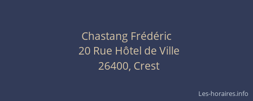 Chastang Fr&eacute;d&eacute;ric