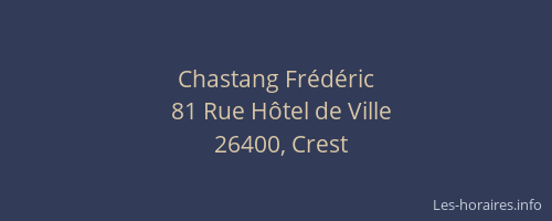 Chastang Fr&eacute;d&eacute;ric