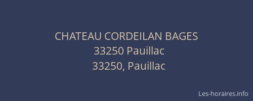 CHATEAU CORDEILAN BAGES