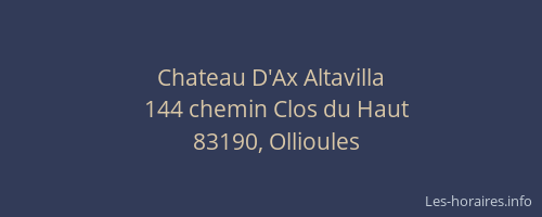 Chateau D'Ax Altavilla