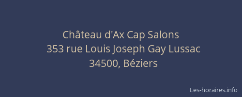 Château d'Ax Cap Salons