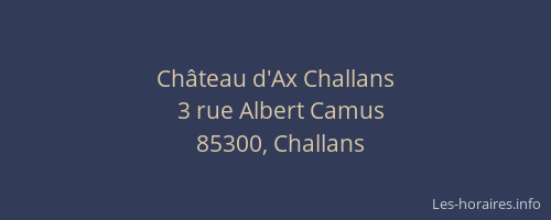 Château d'Ax Challans