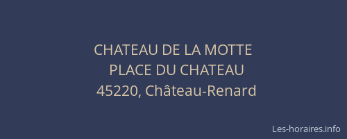CHATEAU DE LA MOTTE