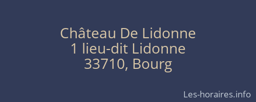 Château De Lidonne