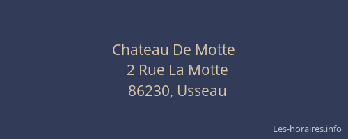 Chateau De Motte