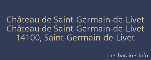 Château de Saint-Germain-de-Livet