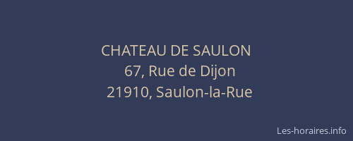 CHATEAU DE SAULON