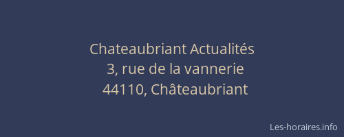 Chateaubriant Actualités