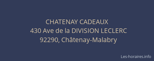 CHATENAY CADEAUX