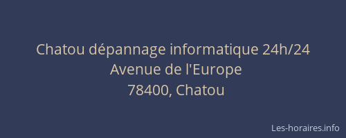 Chatou dépannage informatique 24h/24