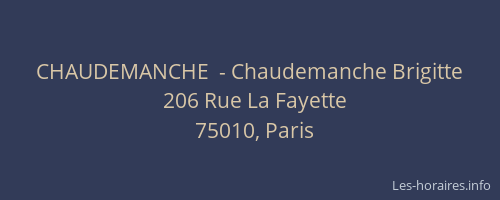 CHAUDEMANCHE  - Chaudemanche Brigitte