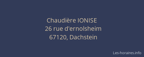 Chaudière IONISE
