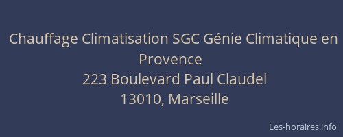 Chauffage Climatisation SGC Génie Climatique en Provence