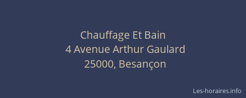 Chauffage Et Bain