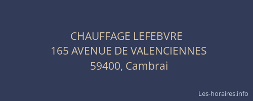 CHAUFFAGE LEFEBVRE