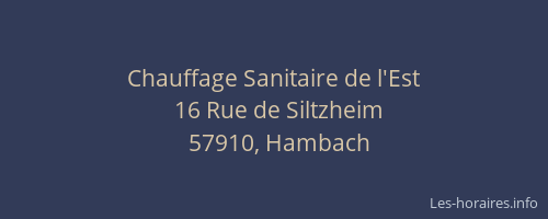 Chauffage Sanitaire de l'Est