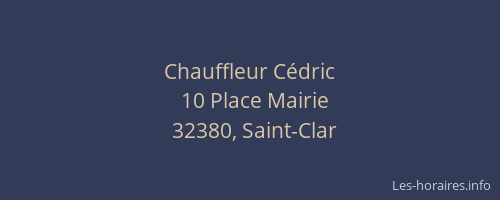 Chauffleur C&eacute;dric