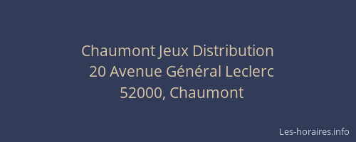 Chaumont Jeux Distribution