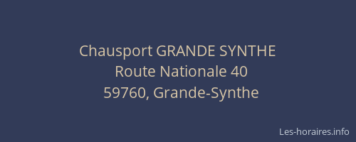 Chausport GRANDE SYNTHE