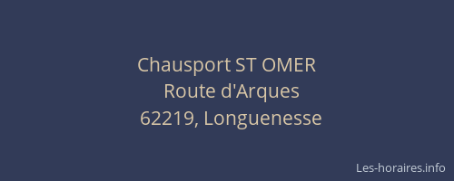 Chausport ST OMER