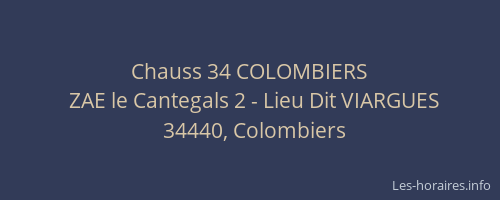 Chauss 34 COLOMBIERS