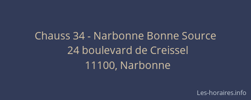 Chauss 34 - Narbonne Bonne Source