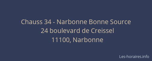Chauss 34 - Narbonne Bonne Source