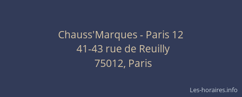 Chauss'Marques - Paris 12
