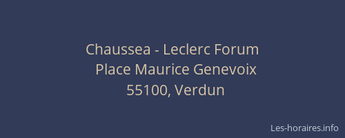Chaussea - Leclerc Forum