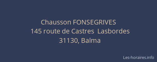 Chausson FONSEGRIVES