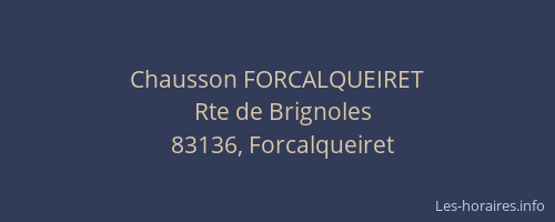 Chausson FORCALQUEIRET