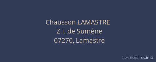 Chausson LAMASTRE