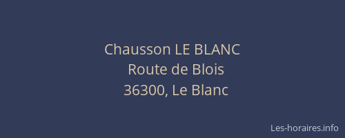 Chausson LE BLANC
