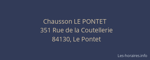 Chausson LE PONTET