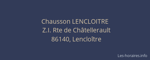 Chausson LENCLOITRE