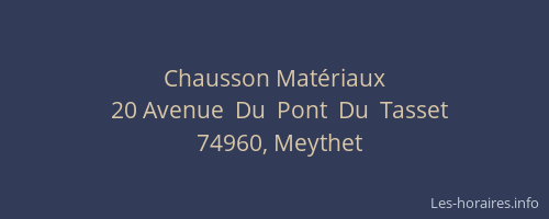 Chausson Mat&eacute;riaux