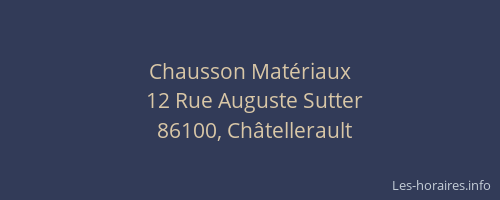 Chausson Matériaux
