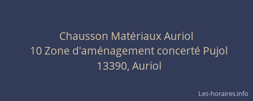 Chausson Matériaux Auriol