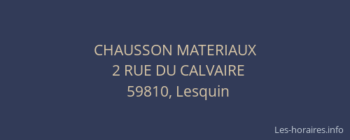 CHAUSSON MATERIAUX