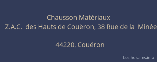 Chausson Matériaux